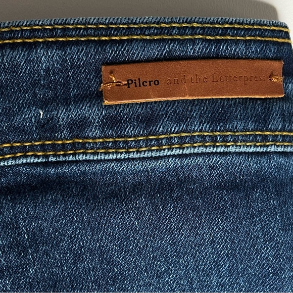 Anthropologie Pilcro High-Rise Bootcut Jeans Size 28 Dark Denim Patch Pocket EUC - Picture 4 of 12